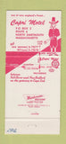 Matchbook Cover - Capri Motel North Dartmouth MA 30 Strike