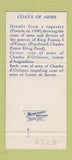 Matchbook Cover - Coat of Arms French Charles D Orleans SAMPLE 30 Strike
