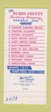 Matchbook Cover - Huron County Banking Norwalk OH 30 Strike