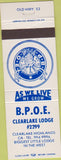 Matchbook Cover - Matchbook Cover Elks Club Clearlake Lodge CA