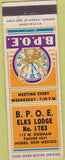 Matchbook Cover - Matchbook Cover Elks Club Hobbs NM