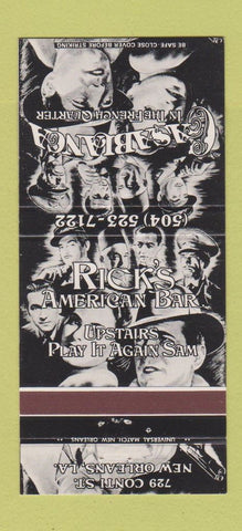 Matchbook Cover - Casablanca New Orleans LA Humphrey Bogart 30 Strike