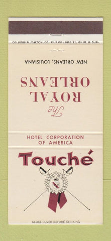 Matchbook Cover - Royal Orleans Hotel New Orleans LA Touche 30 Strike