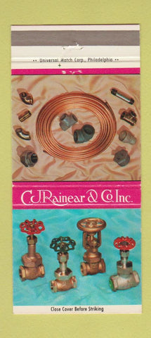 Matchbook Cover CJ Rainear Plumbing Heating Supply Philadelphia PA #2 30 Strike