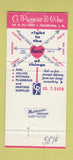 Matchbook Cover CJ Rainear Plumbing Heating Supply Philadelphia PA #2 30 Strike