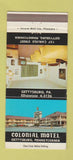 Matchbook Cover - Colonial Motel Gettysburg PA 30 Strike