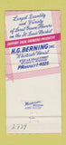 Matchbook Cover - HG Berning Flowers St Louis MO 30 Strike