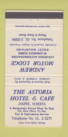 Matchbook Cover - Andrew Motor Lodge Jasper AB 30 Strike