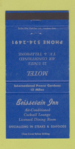 Matchbook Cover - Boissevain Inn Motel ON 30 Strike