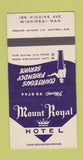 Matchbook Cover - Mount Royal Hotel Winnipeg MB 30 Strike