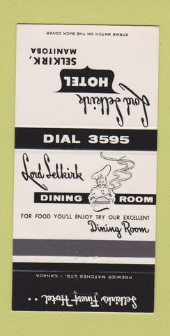 Matchbook Cover - Lord Selkirk Hotel Selkirk MB 30 Strike