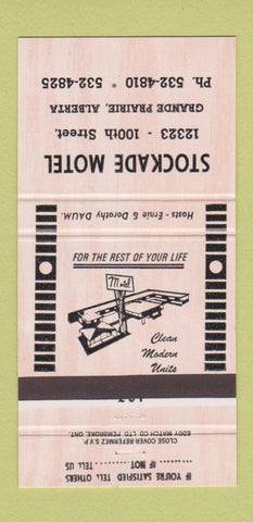 Matchbook Cover - Stockade Motel Grande Prairie AB 30 Strike