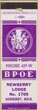 Matchbook Cover - Matchbook Cover Elks Club Newberry MI
