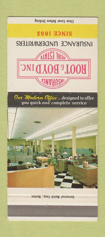 Matchbook Cover - Root Boyd Insurance Real Estate Waterbury CT 30 Strike