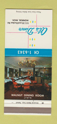 Matchbook Cover - Al's Diner Monroe MI 30 Strike