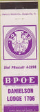 Matchbook Cover - Matchbook Cover Elks Club Danielson CT