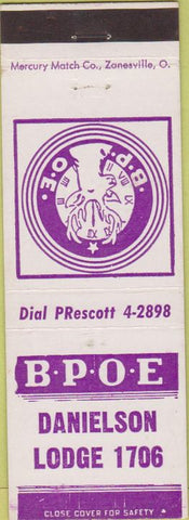 Matchbook Cover - Matchbook Cover Elks Club Danielson CT