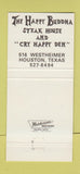 Matchbook Cover - Steak House Teppan Yaki Happy Buddha Houston TX 30 Strike