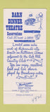 Matchbook Cover - Barn dinner Theatre Richmond VA 30 Strike