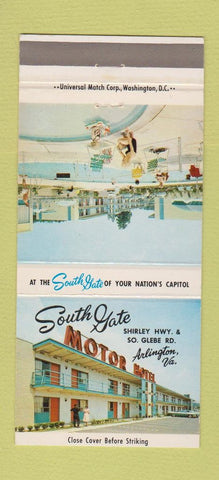 Matchbook Cover - South Gate Motor Hotel Arlington VA 30 Strike