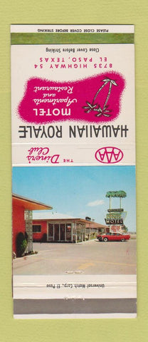 Matchbook Cover - Hawaiian Royale Motel El Paso TX 30 Strike