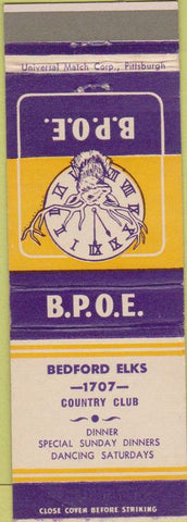 Matchbook Cover - Matchbook Cover Elks Club Bedford PA