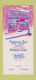 Matchbook Cover - Shadows San Mateo CA restaurant 30 Strike