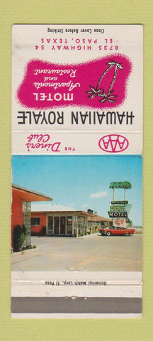 Matchbook Cover - Hawaiian Royale Motel El Paso TX 30 Strike