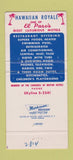Matchbook Cover - Hawaiian Royale Motel El Paso TX 30 Strike