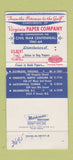 Matchbook Cover - Virginia Paper Company Richmond VA Jefferson Davis 30 Strike