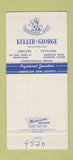 Matchbook Cover - Monticello Keller George Jewelry Charlottesville VA 30 Strike