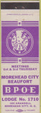 Matchbook Cover - Matchbook Cover Elks Club Moorehead City NC