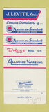 Matchbook Cover - American Standard Heating Furnace Camden NJ 30 Strike