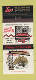 Matchbook Cover - Lee's Restaurant Tavern Chinese Mount Hope ON 30 Strike