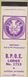 Matchbook Cover - Matchbook Cover Elks Club Jackson WY