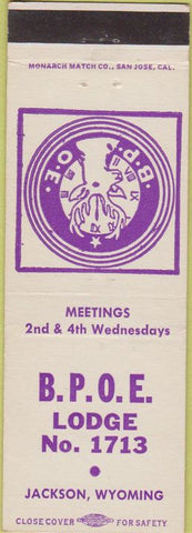 Matchbook Cover - Matchbook Cover Elks Club Jackson WY