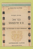 Matchbook Cover - Kuppenheimer Men's Clothes Merced CA WORN 40 Strike