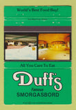Matchbook Cover - Duff's Smorgasbord CHAIN Lebanon OH GREEN WEAR 40 Strike