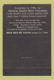 Matchbook Cover - American Quarter Horse Amarillo TX 40 Strike