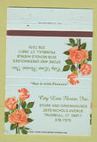 Matchbook Cover - City Line Florist Flowers Trumbull CT 40 Strike