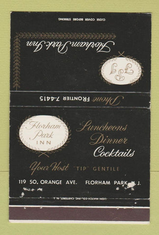 Matchbook Cover - Florham Park Inn NJ WEAR 40 Strike