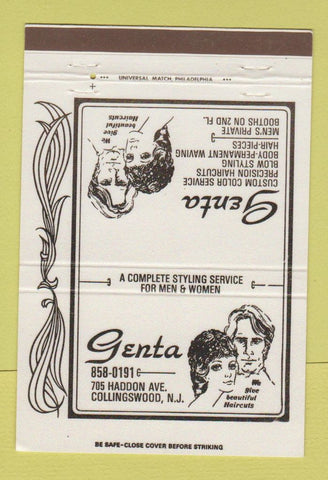 Matchbook Cover - Genta Hair Salon Collingswood NJ 40 Strike