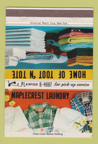 Matchbook Cover - Maplecrest Laundry New York City? 40 Strike