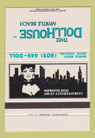 Matchbook Cover - Doll House Strip Club Myrtle Beach SC girlie 40 Strike