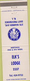 Matchbook Cover - Matchbook Cover Elks Club East Providence RI