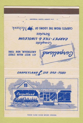 Matchbook Cover - Carpetland Tile Linoleum Amsterdam NY 40 Strike