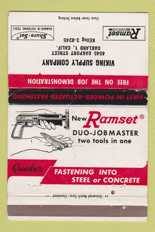 Matchbook Cover - Ramset Fastener Viking Supply Oakland CA WEAR 40 Strike