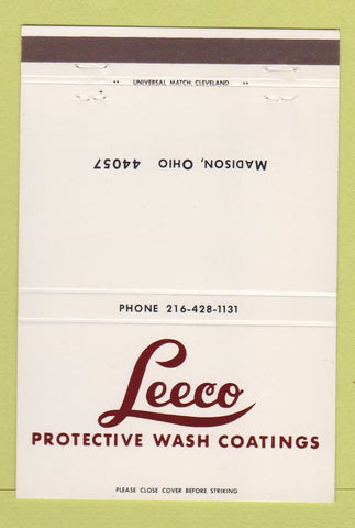Matchbook Cover - Leeco Wash Coatings Madison OH 40 Strike