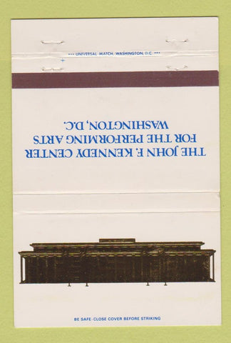 Matchbook Cover - John F Kennedy Center Performing Arts Washington DC 40 Strike