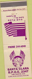 Matchbook Cover - Matchbook Cover Elks Club Santa Clara CA